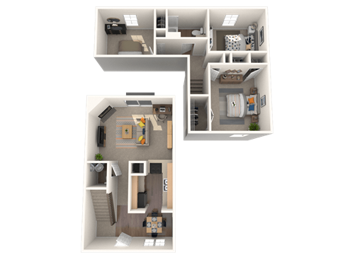 Floor plan for 3 beds, 1.5 baths, 1125 sqft